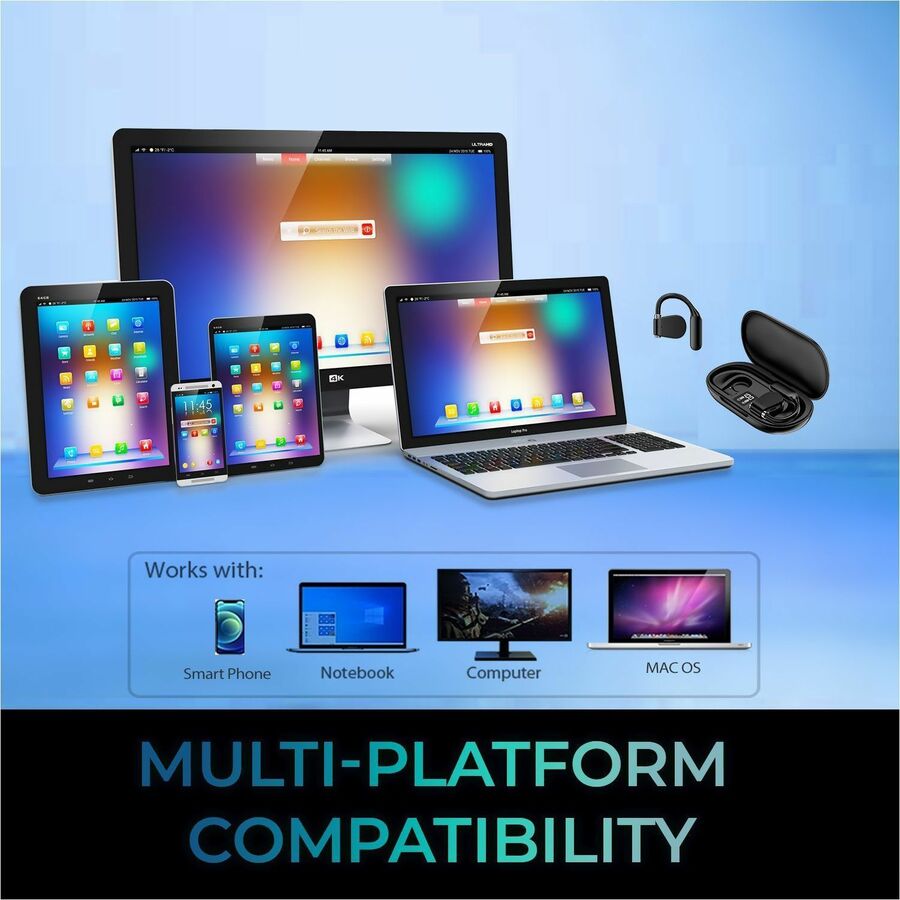 Adesso Xtream T4 Open-Ear Bluetooth Earbuds with Charging Case Adesso Xtream T4 Open-Ear Bluetooth Earbuds with Charging Case